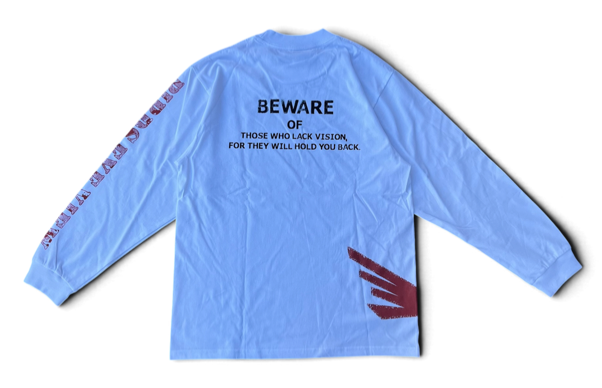 “VISION” White Long Sleeve Tee