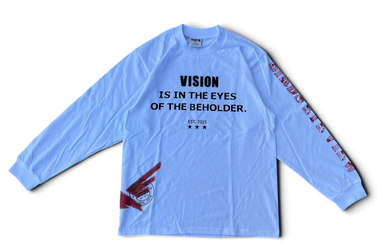 “VISION” White Long Sleeve Tee