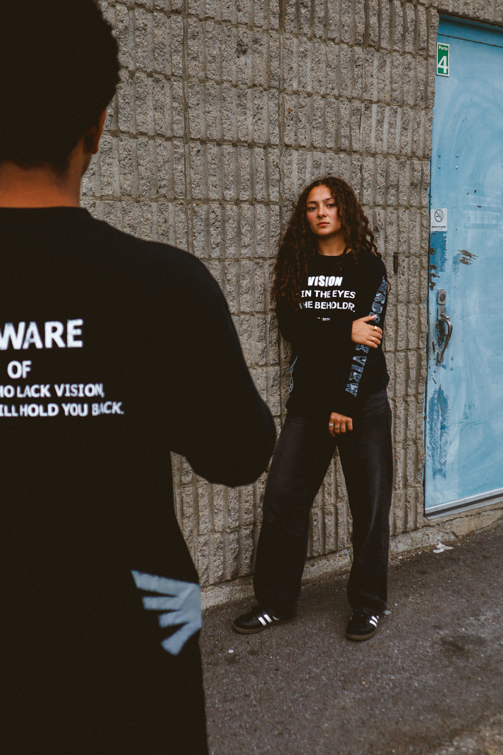 “VISION” Black Long Sleeve Tee