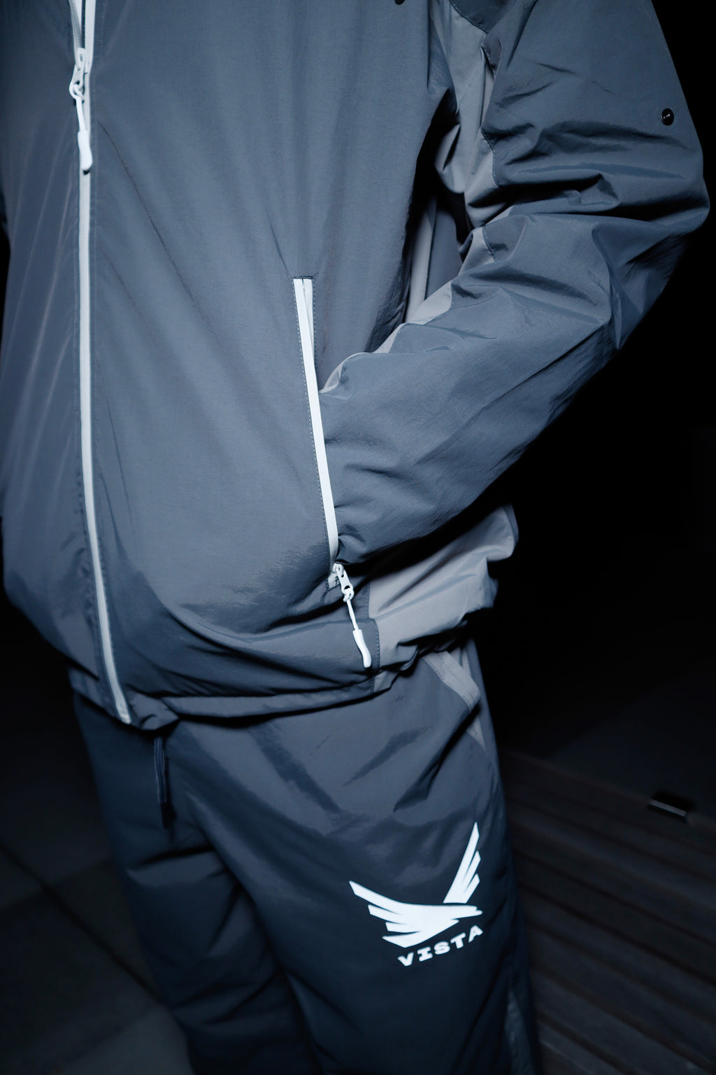 Asphalt Grey Lightweight Windbreaker Jacket V1