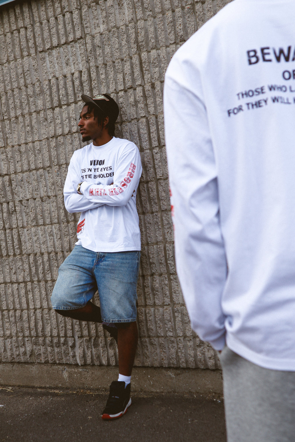 “VISION” White Long Sleeve Tee